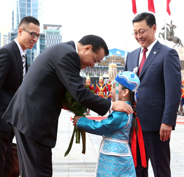 Chinese premier meets Mongolian president in Ulaanbaatar