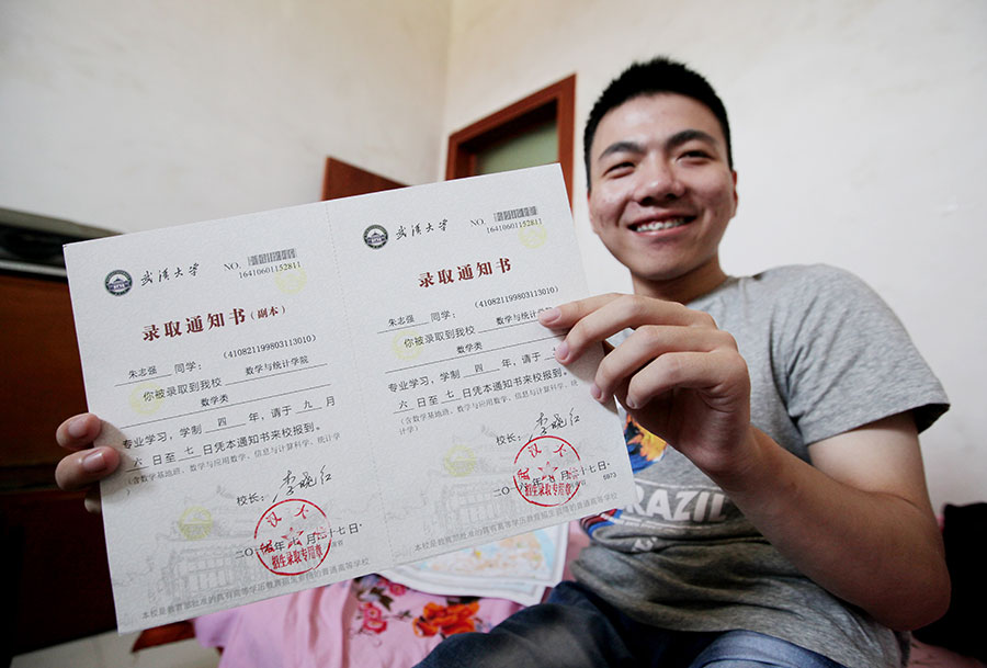 Diligent paralyzed student admitted to university