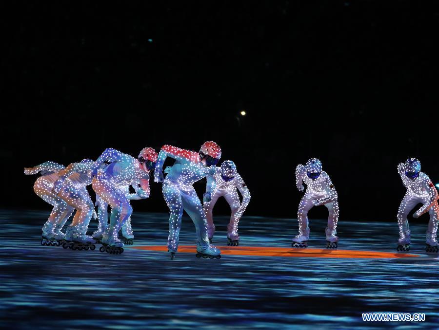 Présentation de Pékin lors de la cérémonie de clôture des JO d'hiver 2018 de Pyeongchang