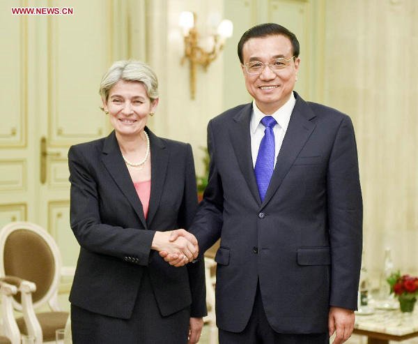 李克強(qiáng)會(huì)見(jiàn)聯(lián)合國(guó)教科文組織總干事博科娃