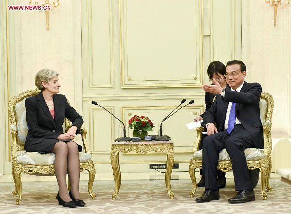 李克強(qiáng)會(huì)見聯(lián)合國(guó)教科文組織總干事博科娃