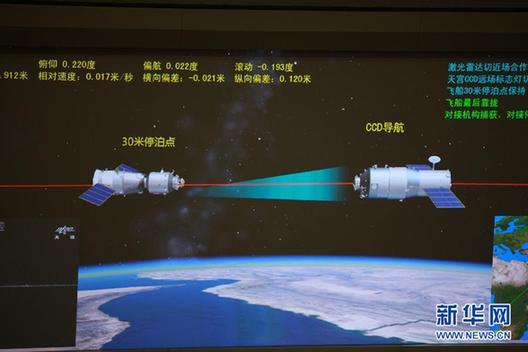 神九天宮首次載人交會(huì)對(duì)接取得成功