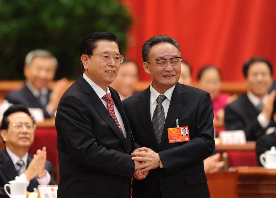 張德江當(dāng)選第十二屆全國人民代表大會常務(wù)委員會委員長