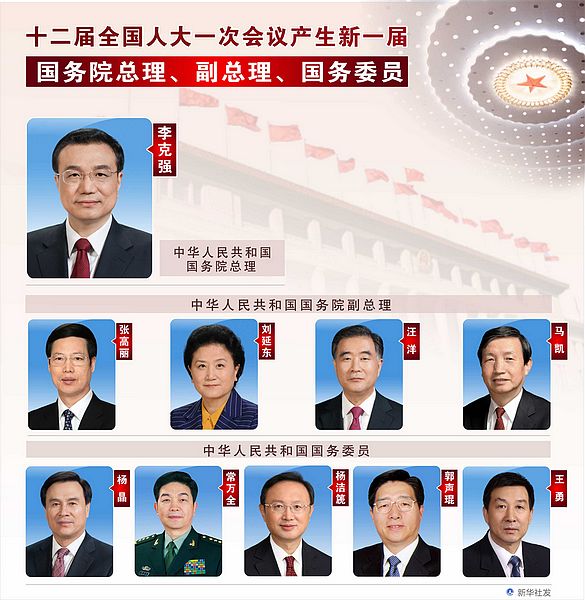 人代會決定國務(wù)院其他組成人員