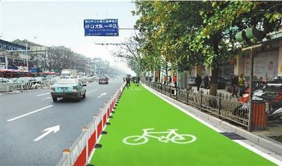 武漢將投資千萬建百條彩色自行車道