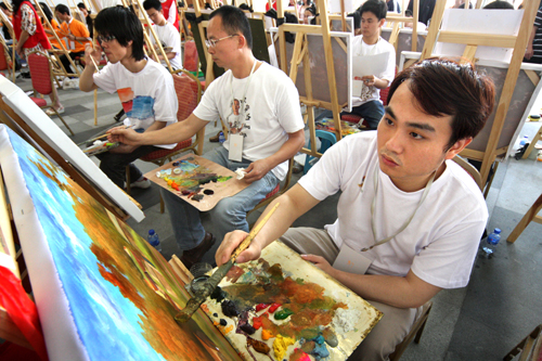 深圳“油畫(huà)村”舉辦油畫(huà)臨摹大賽