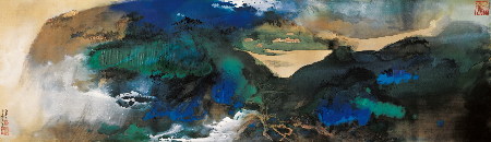 中國近現(xiàn)代書畫首破億元大關(guān) 張大千《愛痕湖》拍出一億零八十萬