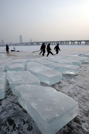 第十二屆哈爾濱冰雪大世界采冰工程全面啟動