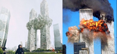 韓國(guó)大樓酷似世貿(mào)被襲場(chǎng)景