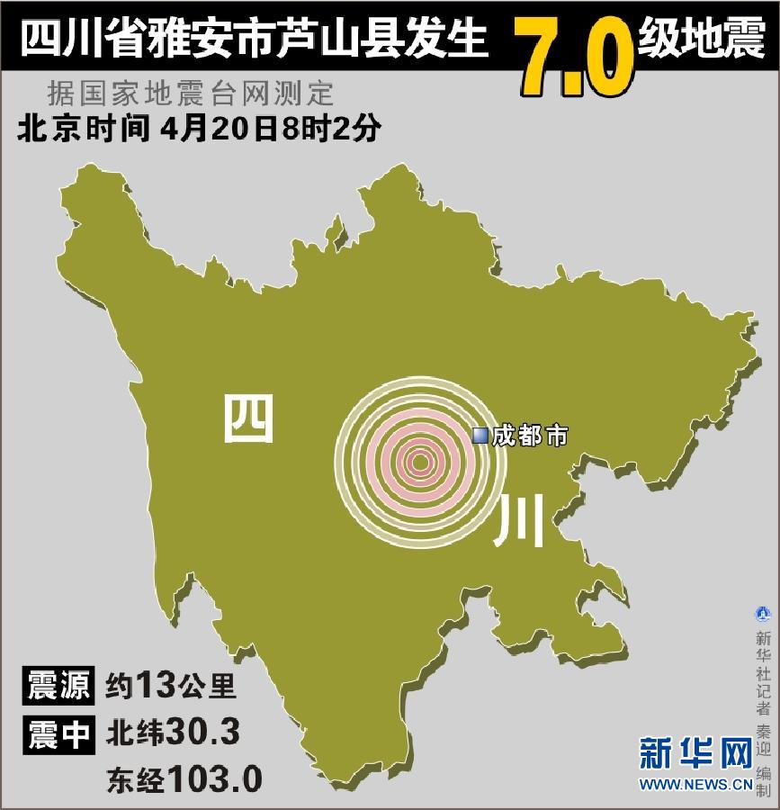 四川雅安蘆山縣地震 初步估計傷亡上百人