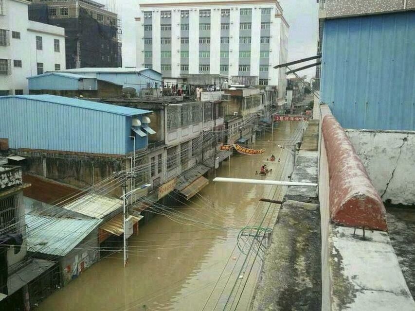 航拍廣東洪水重災區(qū)龍窩鎮(zhèn)