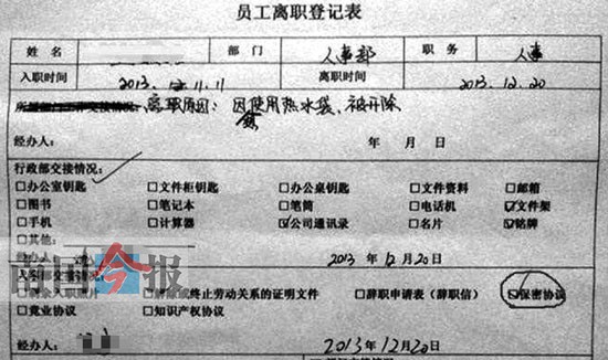 網(wǎng)友發(fā)帖曬奇葩被炒經(jīng)歷 想用熱水袋被公司開除？