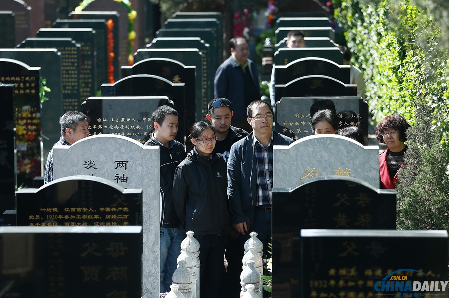清明節(jié)：北京八寶山迎來祭掃高峰