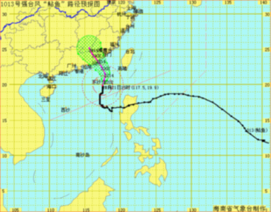 受強臺風“鲇魚”影響，海南省陸地將出現(xiàn)小陣雨天氣