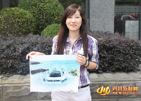 90后美女設(shè)計水陸兩棲汽車引關(guān)注 造型超酷