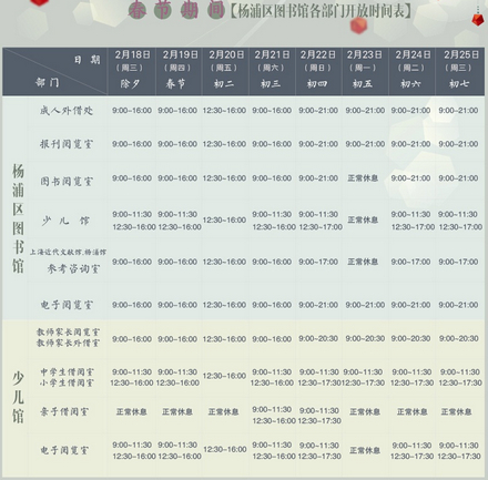 春節(jié)期間上海旅游景點(diǎn)、服務(wù)場(chǎng)所開(kāi)放時(shí)間一覽