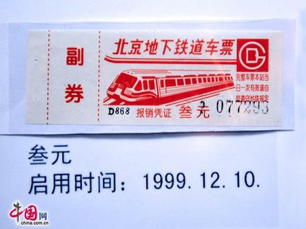 圖說北京地鐵票近半個(gè)世紀(jì)的演變