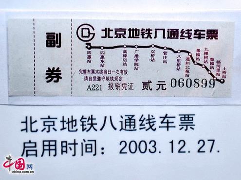 圖說北京地鐵票近半個世紀的演變