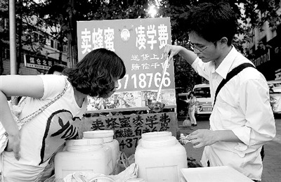 大二“蜂蜜男孩”賣蜂蜜湊學費 網(wǎng)友感動支持(圖)