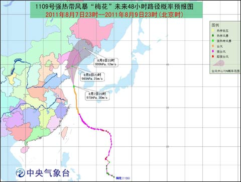 “梅花”逐漸向山東半島東部沿?？拷?破壞力極強