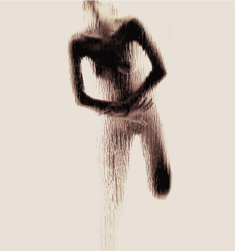 裸體呈現(xiàn)英文字母剪影