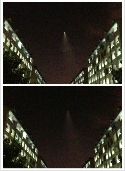 我國多地出現(xiàn)UFO 網(wǎng)友分析疑是反導(dǎo)試驗（圖）