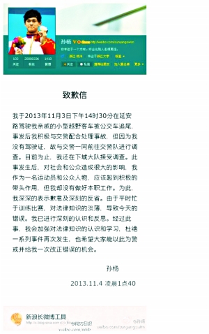 “孫楊無證駕車”成焦點 網(wǎng)友：道歉若有用還要法律干嗎？