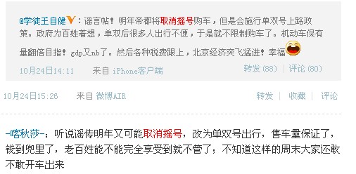 北京市交通委：“北京將取消搖號(hào)購(gòu)車”純屬子烏虛有