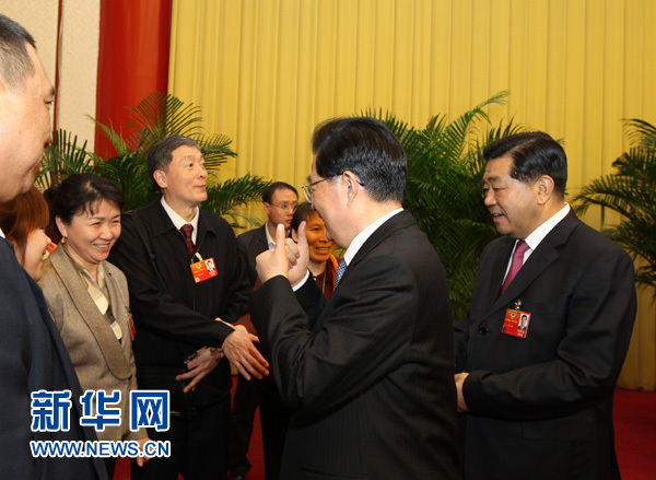 胡錦濤看望醫(yī)藥衛(wèi)生界、社會福利和社會保障界委員