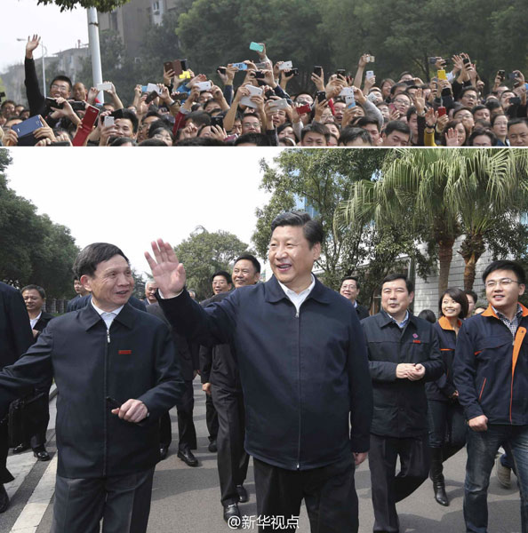 習(xí)近平“現(xiàn)身”中南大學(xué) 大學(xué)生歡呼雀躍