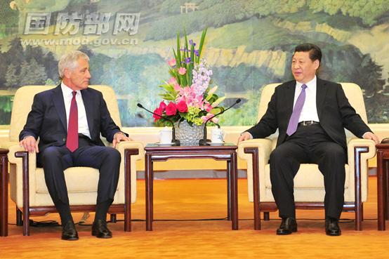 習近平會見美國國防部長哈格爾(圖)