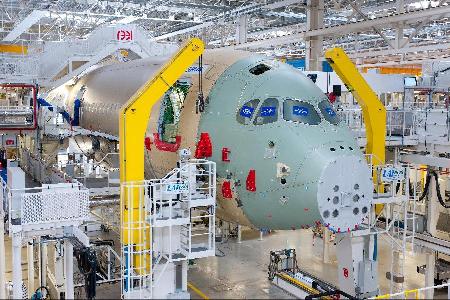 空客第一架A350超寬體飛機(jī)開始總裝