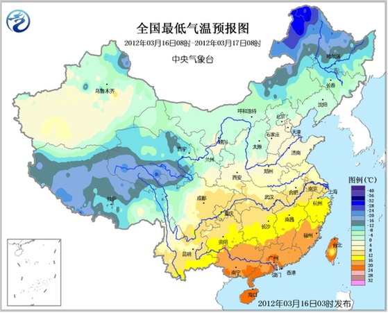 03月16日:未來(lái)三天全國(guó)天氣預(yù)報(bào)