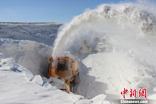 新疆塔城打通“雪墻”確保牲畜順利轉(zhuǎn)場