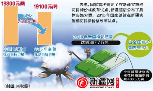 2015年新疆棉花目標價格確定 每噸19100元