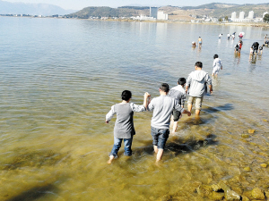 云南撫仙湖北岸啟動萬畝“退房還湖”