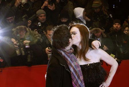Julianne Moore on red carpet before screening of 