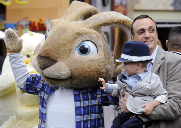 Cast members attend the premiere of the film 'Hop' in Los Angeles
