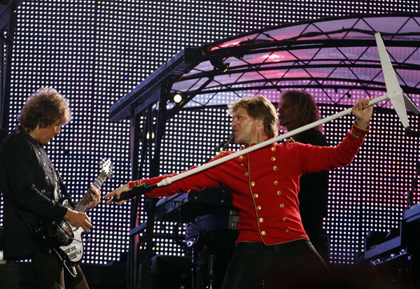 Jon Bon Jovi performs at Olympic stadium 'Lluis Companys' in Barcelona