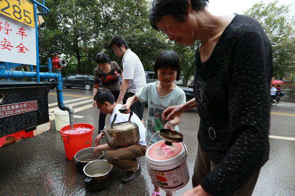 Flood discharge causes downstream water supply cut