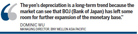 Investment, trade to ride on falling yen