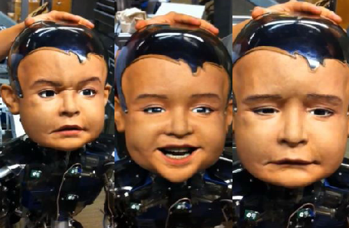 美國大學(xué)研發(fā)出機器人寶寶 表情逼真似嬰兒