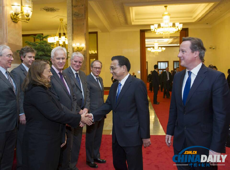 李克強與卡梅倫共同會見英國企業(yè)家代表