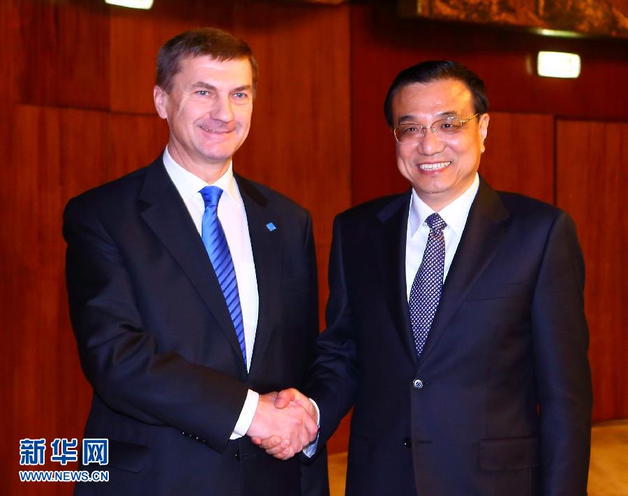 李克強(qiáng)會見愛沙尼亞總理安西普