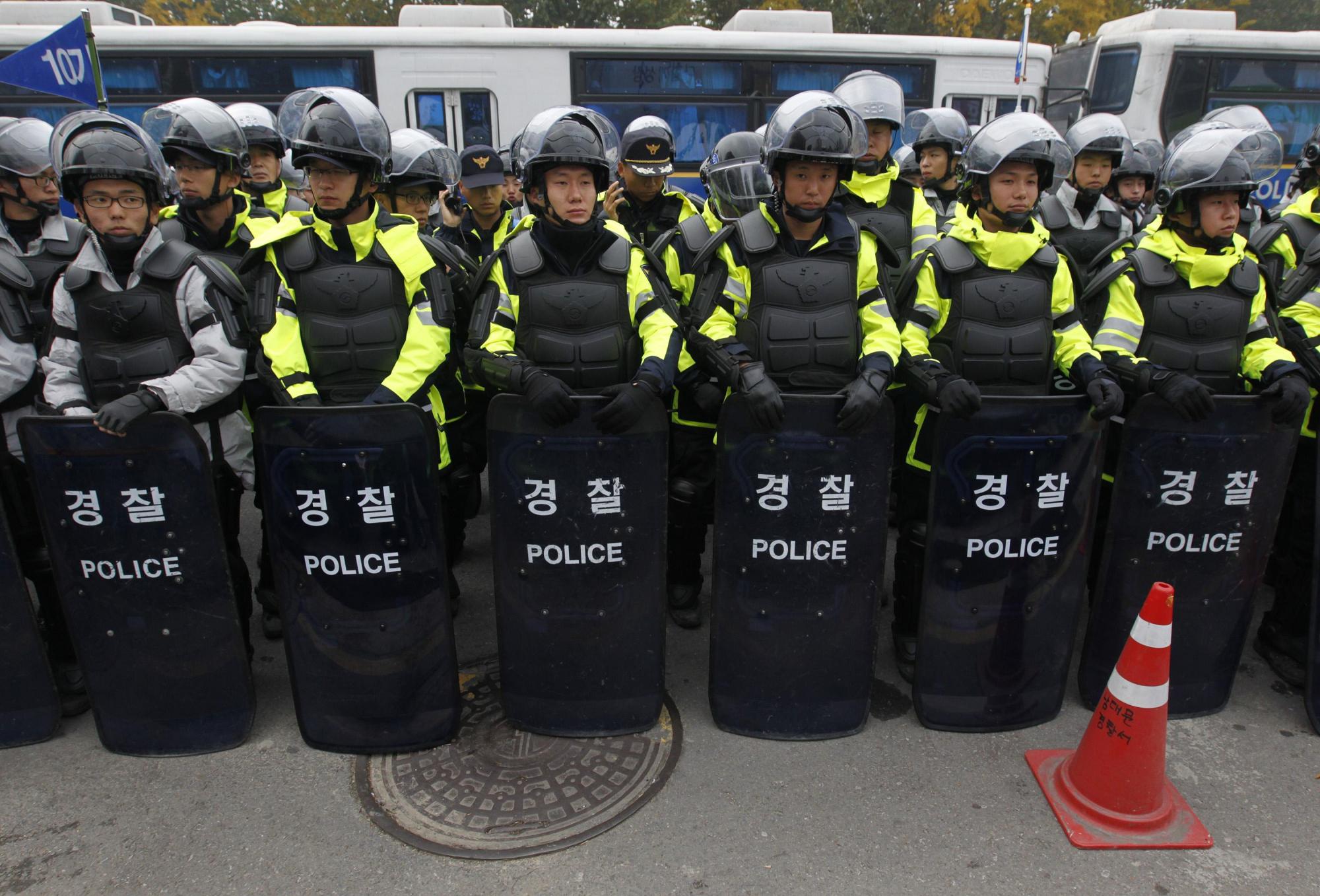 韓國數(shù)萬人游行反對G20峰會 一名恐怖嫌疑人被捕