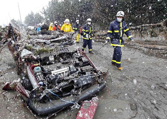 組圖：日本仙臺災(zāi)區(qū)天降大雪 救災(zāi)工作仍井然有序