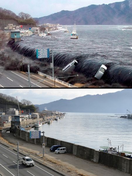 日本地震海嘯一年后恢復(fù)對比圖