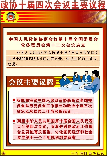 政協(xié)十屆四次會議主要議程