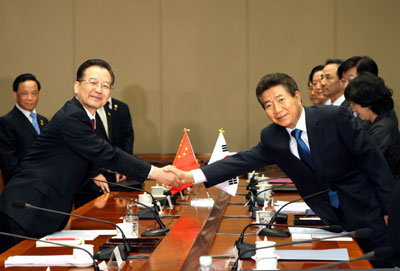 溫家寶提中韓關(guān)系發(fā)展五點(diǎn)建議