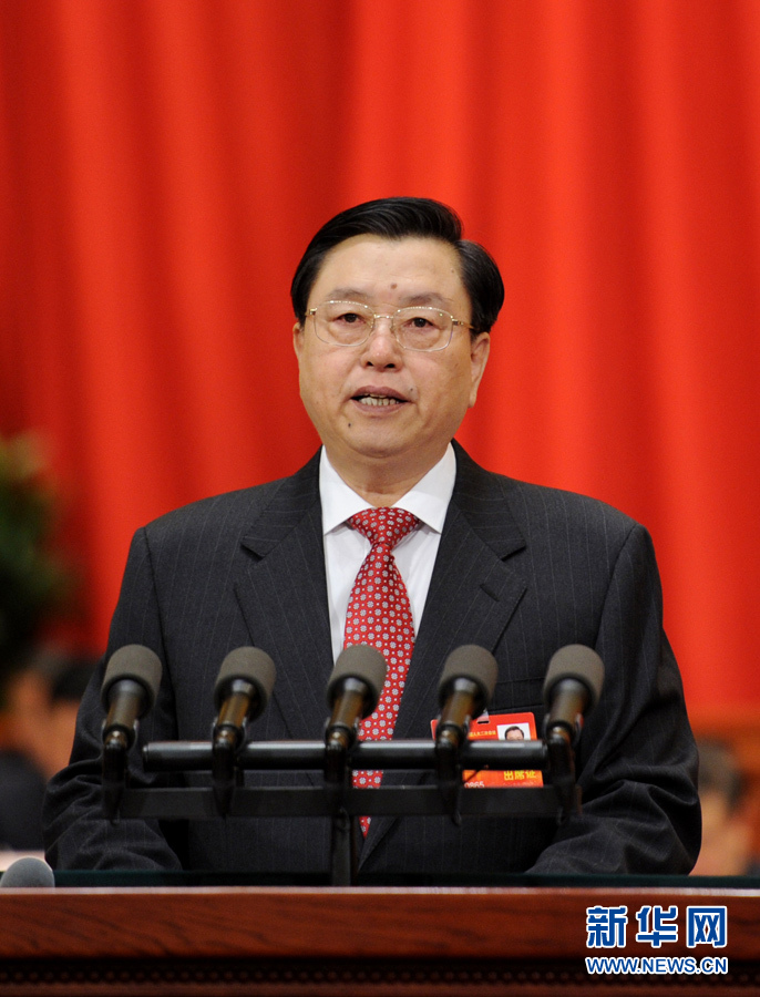 張德江作全國人民代表大會常務(wù)委員會工作報告